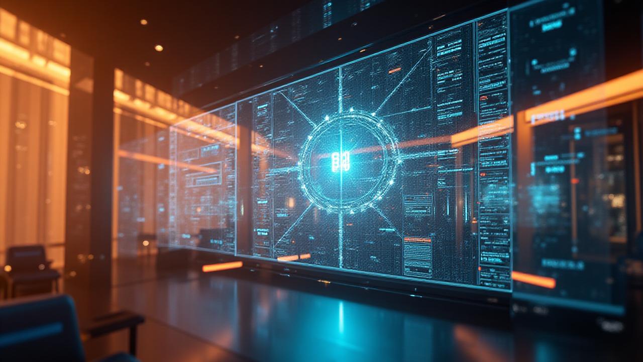 Abstract digital visualization of risk assessment and financial security data nodes